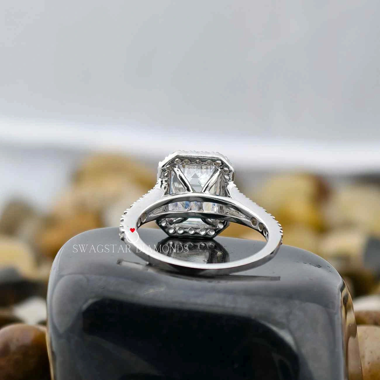 Vintage Emerald Cut Split Shank Ring