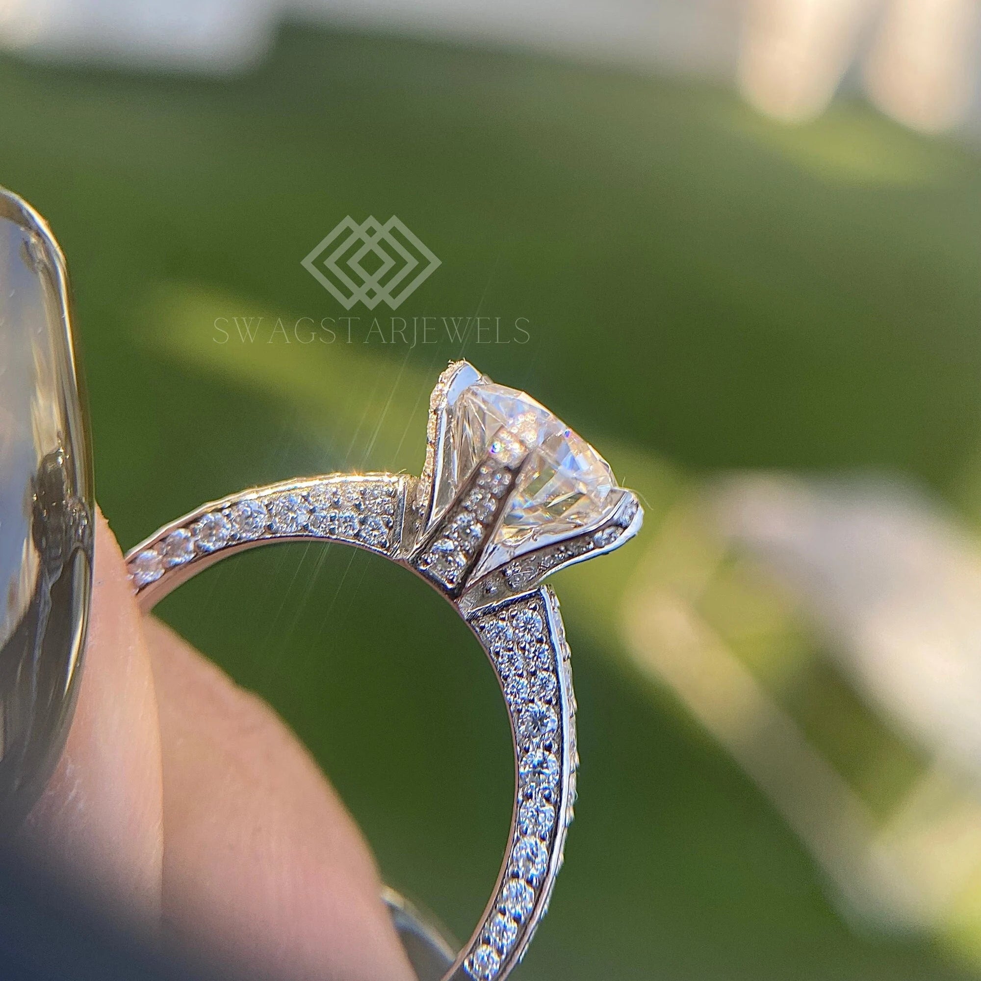 Vintage Style Round Cut Lab Diamond Ring