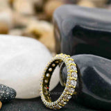 2.90 Carat Round Cut CVD Diamonds Full Eternity Wedding Engagement Band For Her