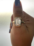 Womens Emerald Cut Statement Ring