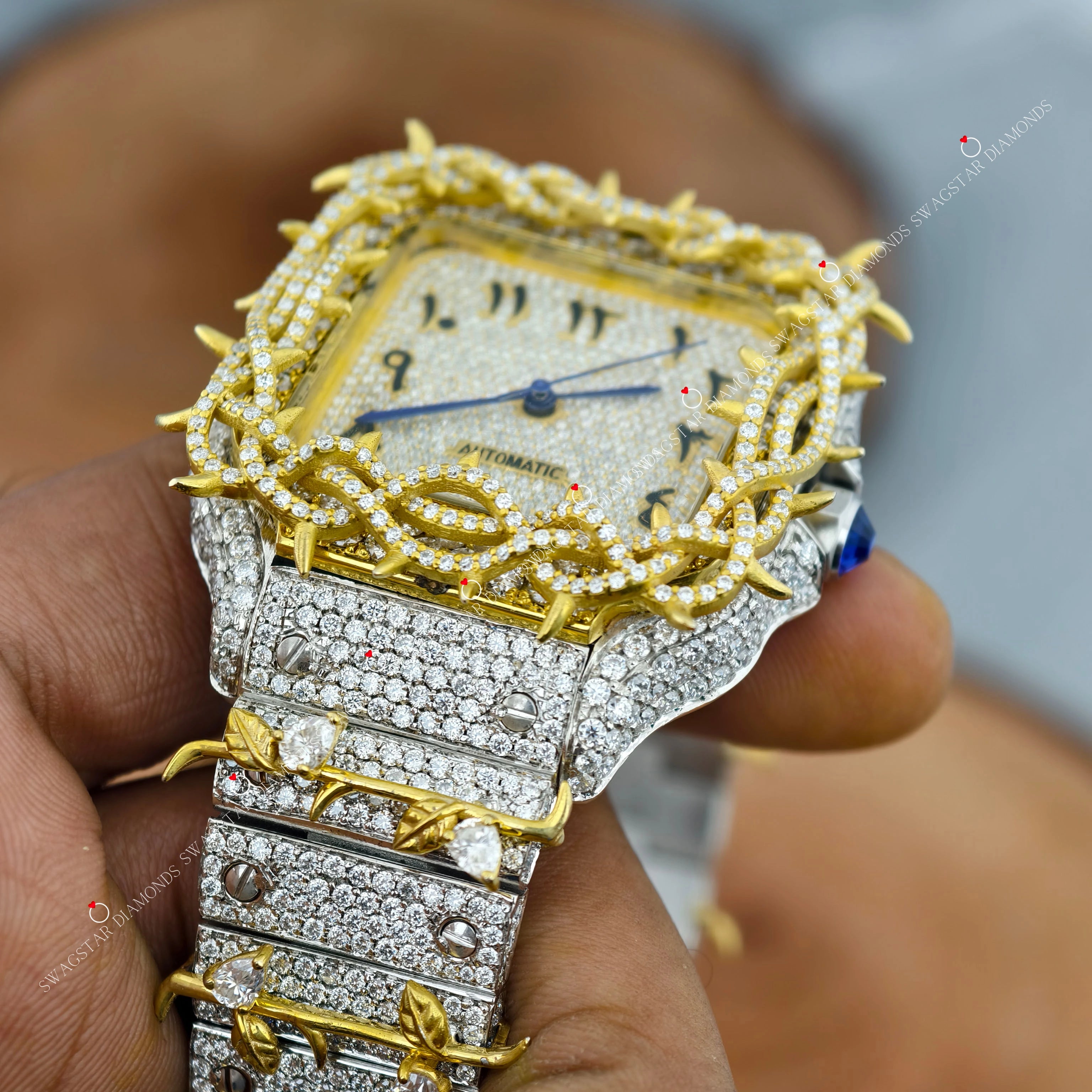 Yellow Gold Plated Moissanite Watches