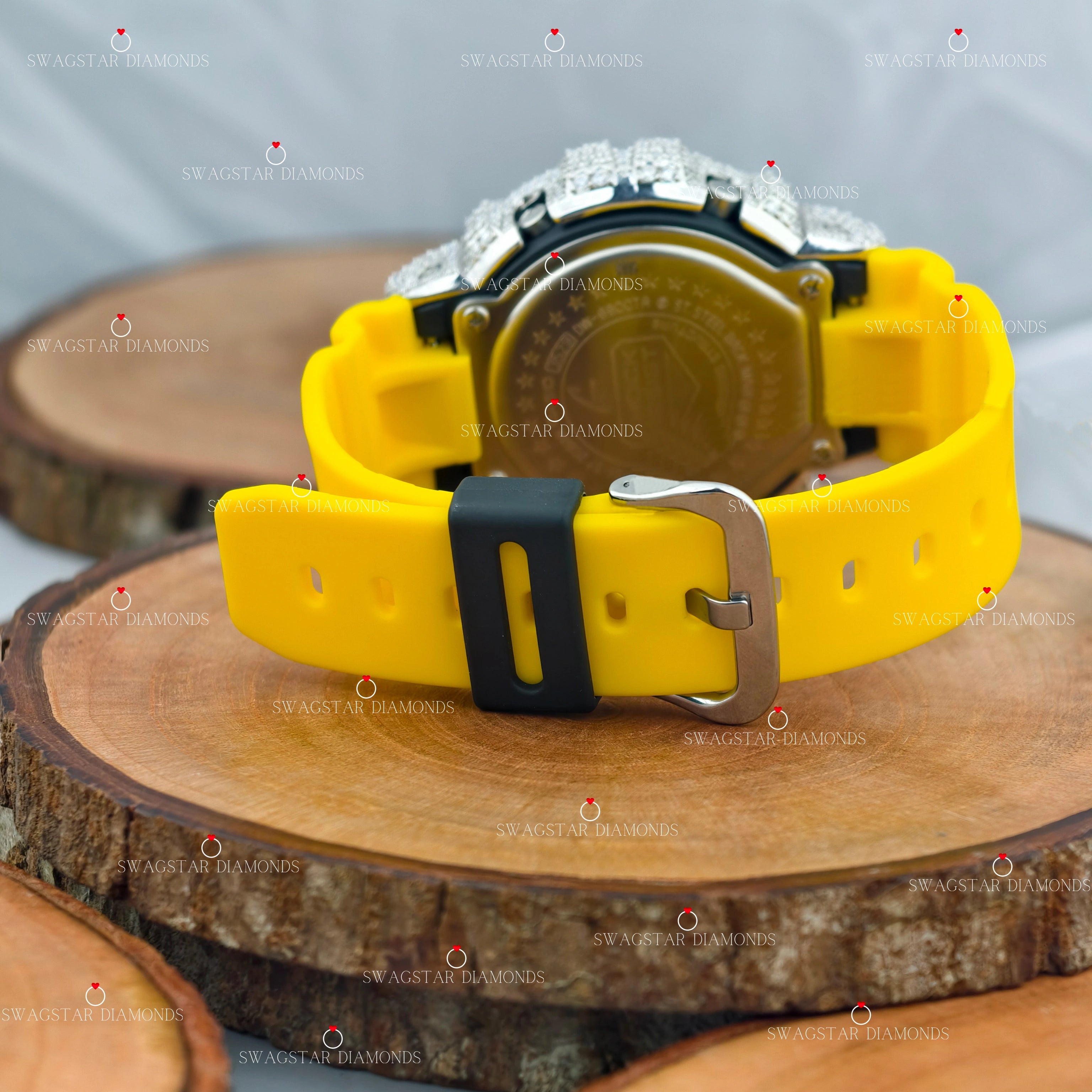 Yellow Rubber Band Moissanite Watches
