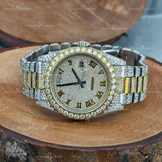 Yellow Two Tone Moissanite Watch
