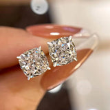 2.5 Carat Cushion Cut Lab Grown Diamond Stud Earrings for Women with Push Back