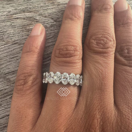 Oval Diamond Eternity Band Gift For Her